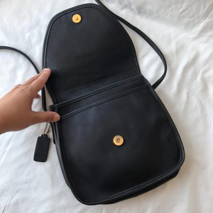Classic black leather small square bag - Image 6