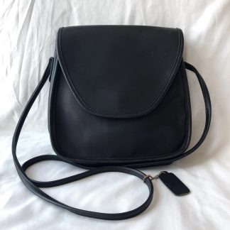 Classic black leather small square bag