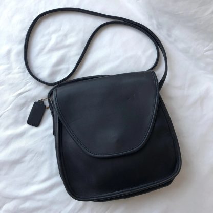 Classic black leather small square bag - Image 4