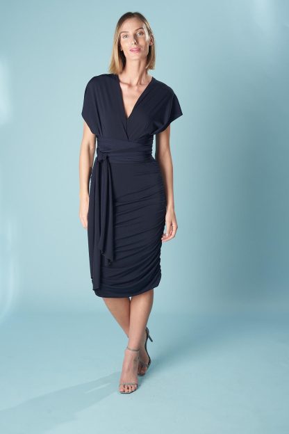 Navy V-neck waist skirt - Image 2