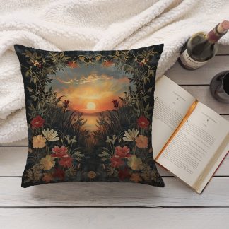 Vintage Sunset Floral Pillow
