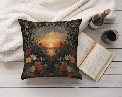 Vintage Sunset Floral Pillow