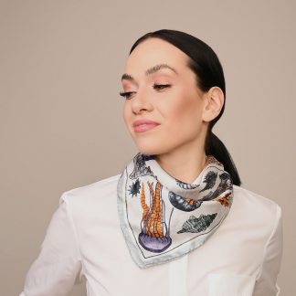 Ocean Dream Silk Small Square Scarf