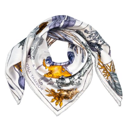 Ocean Dream Silk Small Square Scarf - Image 5