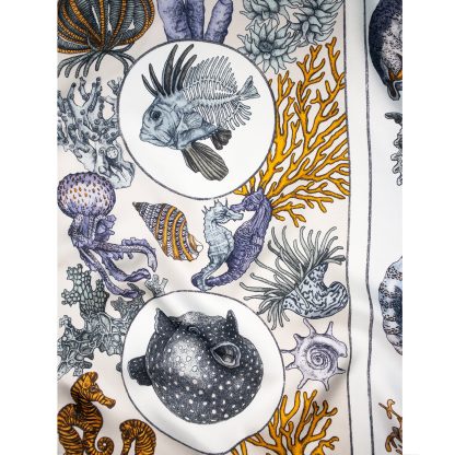 Ocean Dream Silk Small Square Scarf - Image 4