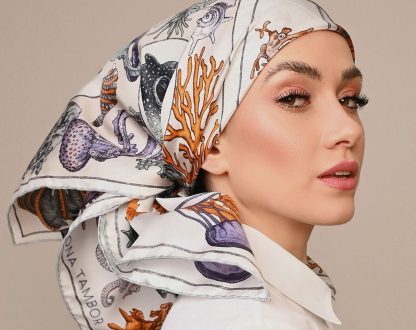 Ocean Dream Silk Small Square Scarf - Image 2