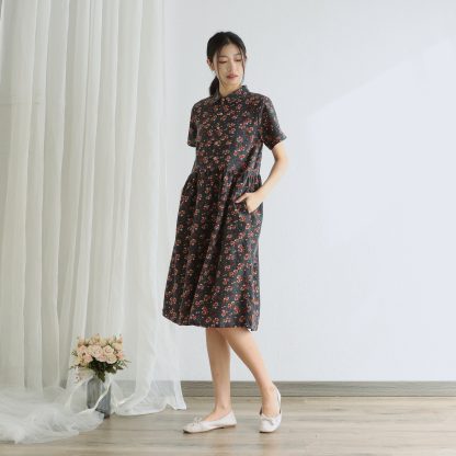Floral lapel dress - Image 3