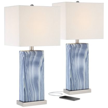 Modern simple imitation marble charging desk lamp - Image 8