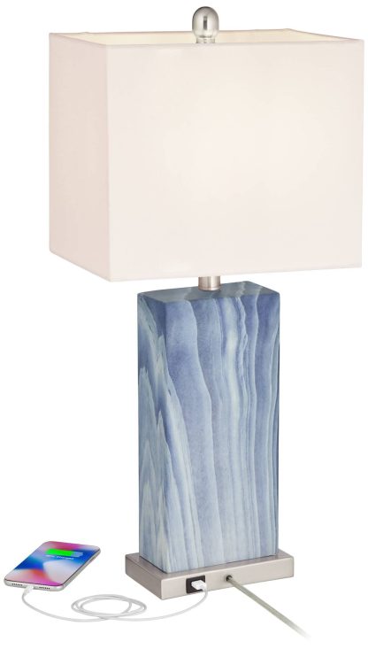 Modern simple imitation marble charging desk lamp - Image 7
