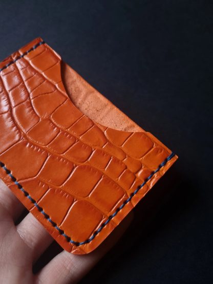 Orange Crocodile Print Cardholder - Image 3