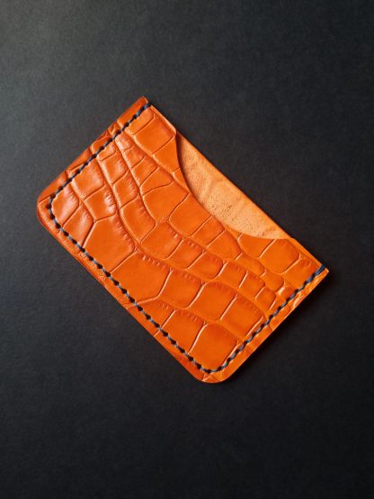 Orange Crocodile Print Cardholder - Image 2