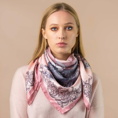 Art scroll silk square scarf - Image 2