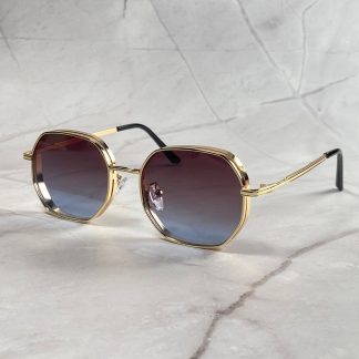 Retro octagonal frame gradient sunglasses