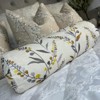 Elegant embroidered cylindrical pillow