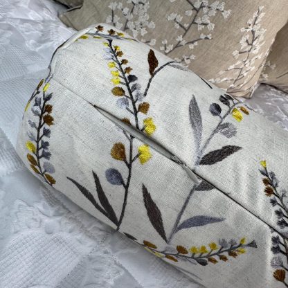 Elegant embroidered cylindrical pillow - Image 2