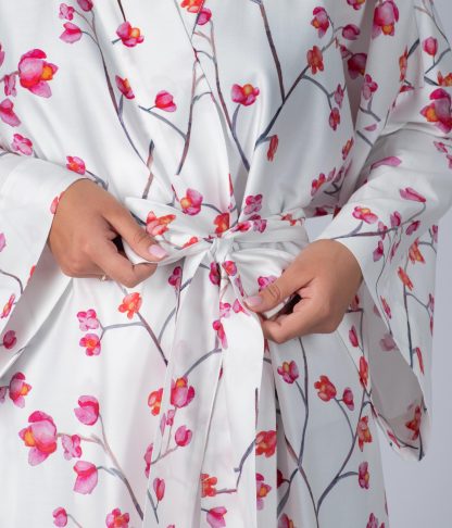 Romantic floral elegant print long robe - Image 5