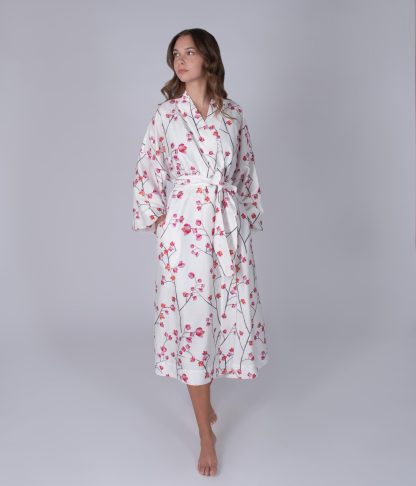 Romantic floral elegant print long robe