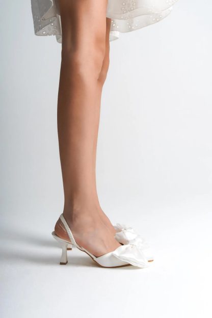 French Satin Butterfly Wedding Shoes - Image 2