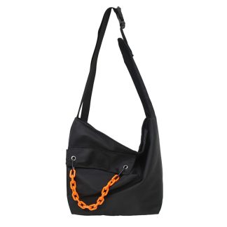 Black Contrast Chain Shoulder Bag