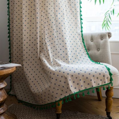 Polka dot tassel curtain details - Image 6