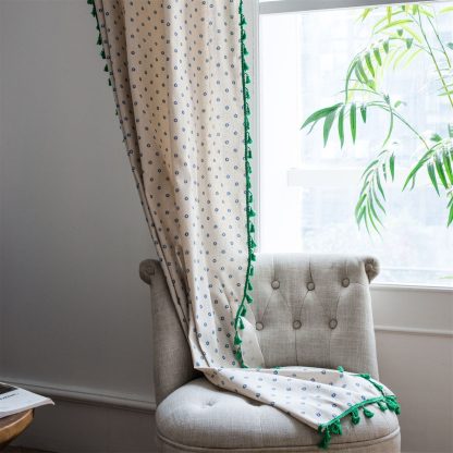 Polka dot tassel curtain details - Image 3