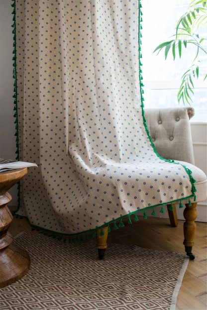 Polka dot tassel curtain details - Image 2