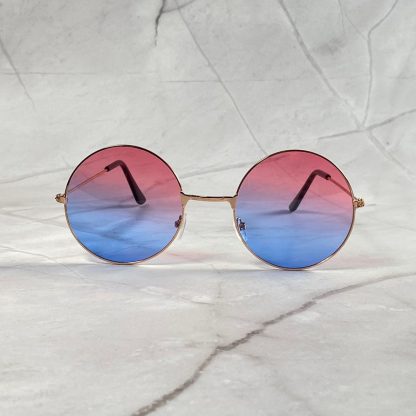 Retro gradient round frame sunglasses