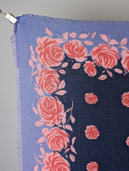 Vintage Rose Print Square Scarf - Image 7