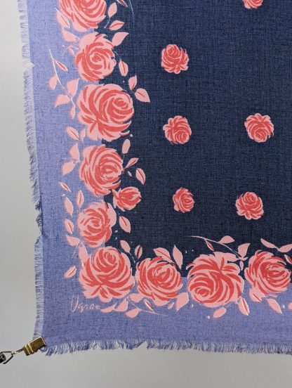 Vintage Rose Print Square Scarf - Image 6