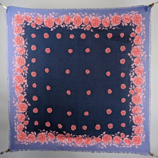 Vintage Rose Print Square Scarf