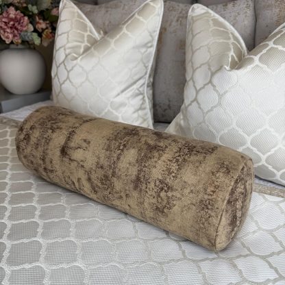 Vintage velvet cylindrical pillow - Image 2