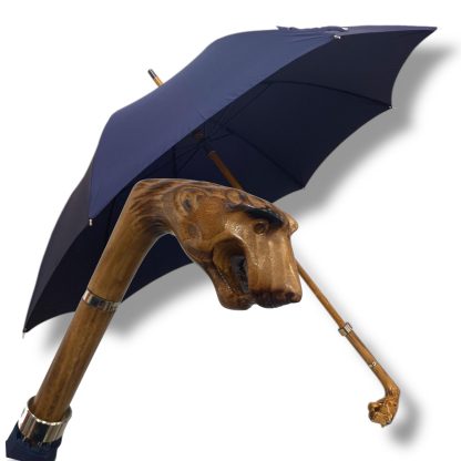 Long handle umbrella with dragon head carving and solid wood handle - Image 9