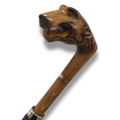 Long handle umbrella with dragon head carving and solid wood handle - Image 2