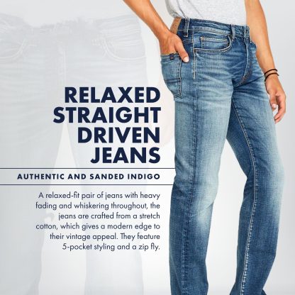 Men's medium blue washed jeans - Image 4