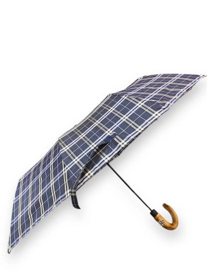 British plaid curved handle umbrella - Image 5