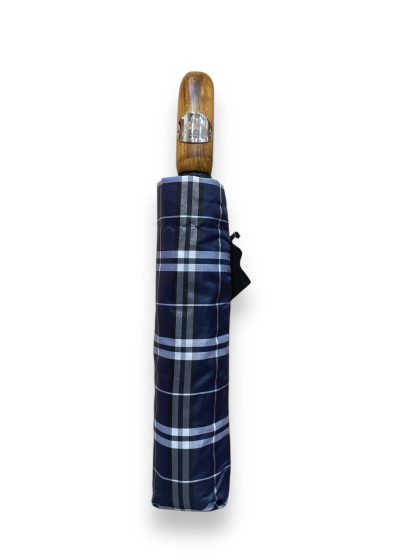 British plaid curved handle umbrella - Image 3