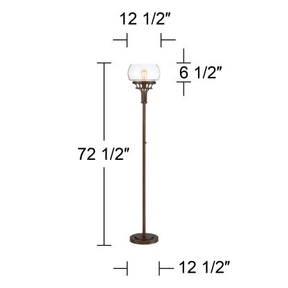 Industrial style glass cover floor lamp - Image 7
