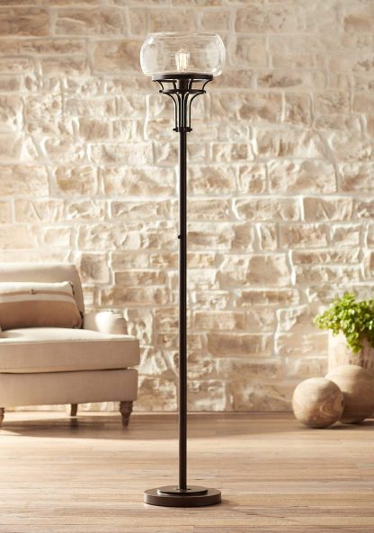 Industrial style glass cover floor lamp