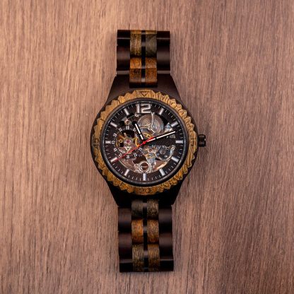 Hollow mechanical wooden watch - Image 3