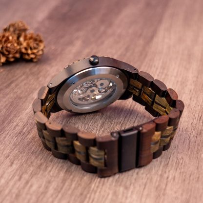 Hollow mechanical wooden watch - Image 2
