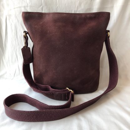 Burgundy suede bucket bag - Image 2