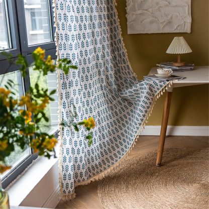Natural plant print curtains - Image 6