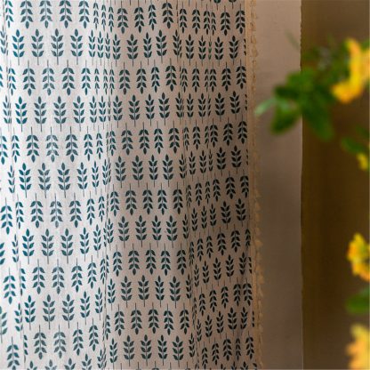 Natural plant print curtains - Image 3