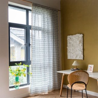 Natural plant print curtains