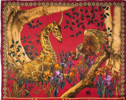 Scarlet floral silk square scarf - Image 4