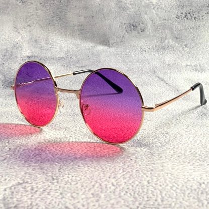 Retro gradient round frame sunglasses - Image 6