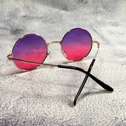 Retro gradient round frame sunglasses - Image 5