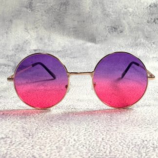 Retro gradient round frame sunglasses