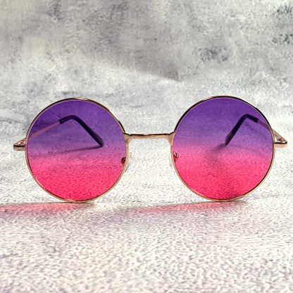 Retro gradient round frame sunglasses