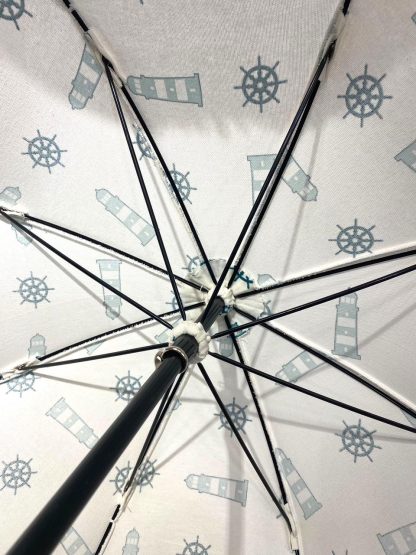Ocean style wooden handle folding umbrella - Image 8